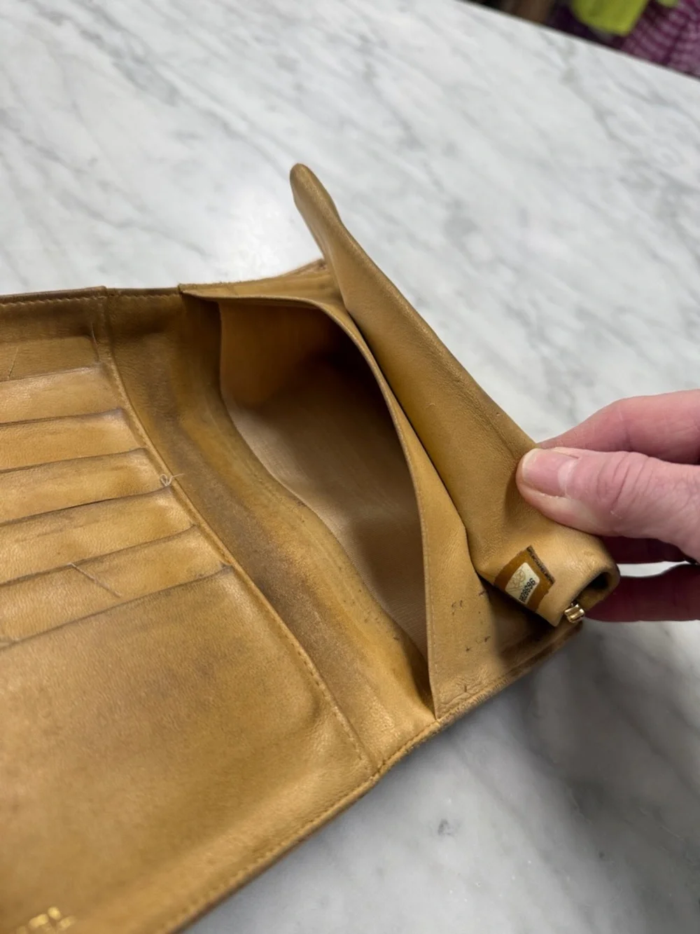 CHANEL Vintage Timeless Long Wallet in Beige Caviar Leather